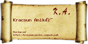 Kracsun Anikó névjegykártya
